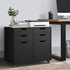 Filing Cabinet 2 Door 4 Drawer Mobile Office Storage Black