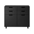Filing Cabinet 2 Door 4 Drawer Mobile Office Storage Black