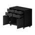 Filing Cabinet 2 Door 4 Drawer Mobile Office Storage Black