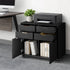 Filing Cabinet 2 Door 4 Drawer Mobile Office Storage Black