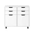 Filing Cabinet 2 Door 4 Drawer Mobile Office Storage White
