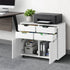 Filing Cabinet 2 Door 4 Drawer Mobile Office Storage White