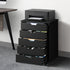 5 Drawer Mobile Filing Cabinet Storage Home Office Black