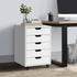 Oikiture 5 Drawer Mobile Filing Cabinet Storage Home Office White