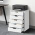 Oikiture 5 Drawer Mobile Filing Cabinet Storage Home Office White