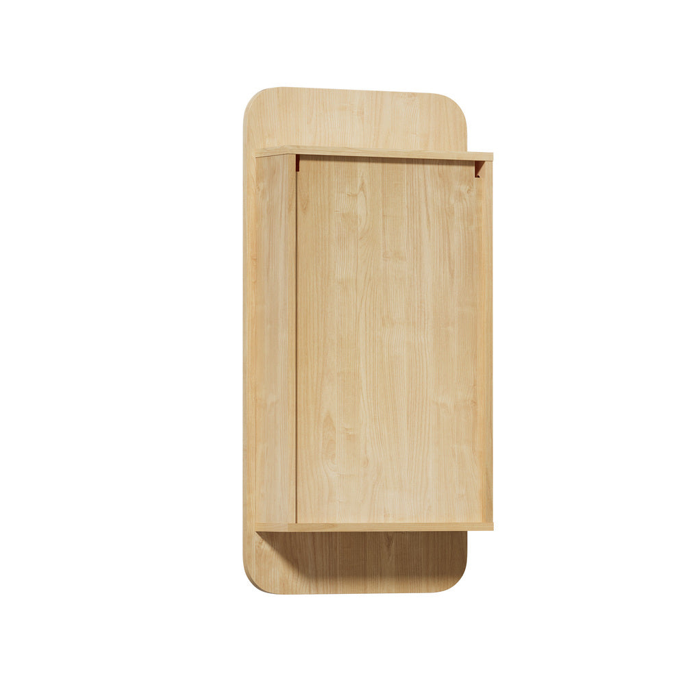 Bathroom Mirror Cabinet 3-Tier Adjustable Shelves Natural