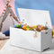 Oikiture Kids Toy Storage Box Wooden Toy Chest White 78cm