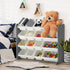 Kids Toy Box Organiser 16 Bins Shelf Removable Drawer Grey
