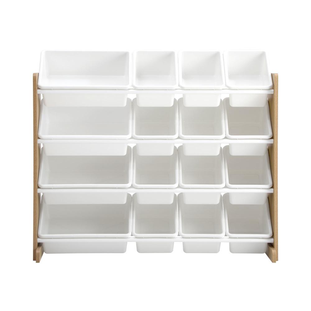 16 Bins 4-Tier Kids Toy Organiser Storage Rack