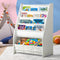 Oikiture 4 Tier Kids Storage Rack with 3 Fabric Boxes White Organizer