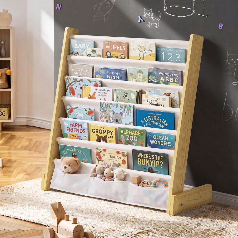 Oikiture Kids Bookshelf Bookcase Children Magazine Rack Shelf