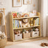 Oikiture Kids Storage Bookshelf Organiser 3 Tier Open Shelves White
