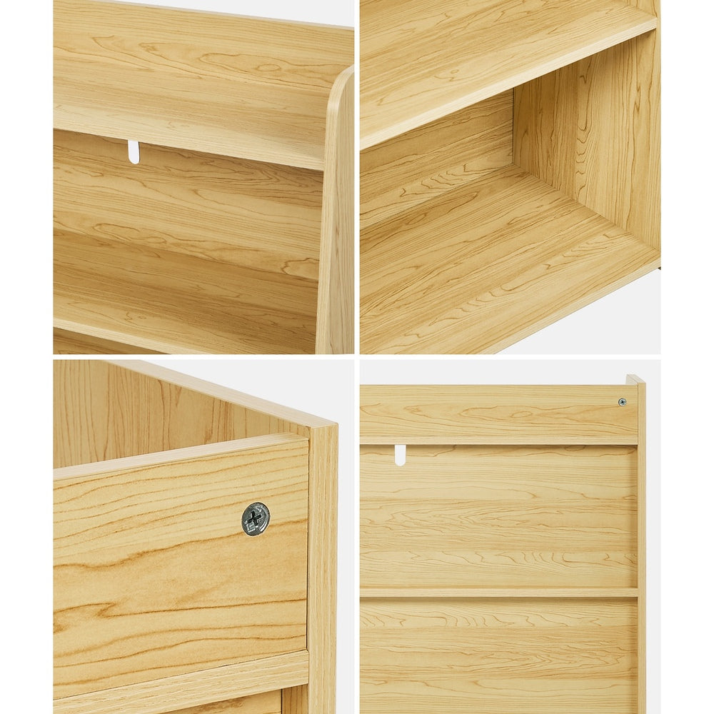 Oikiture Kids Storage Bookshelf Organiser 3 Tier Open Shelves White