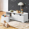 Kids Toy Storage Box Organiser Bench 3 Bin MDF Seating Storage Unit White