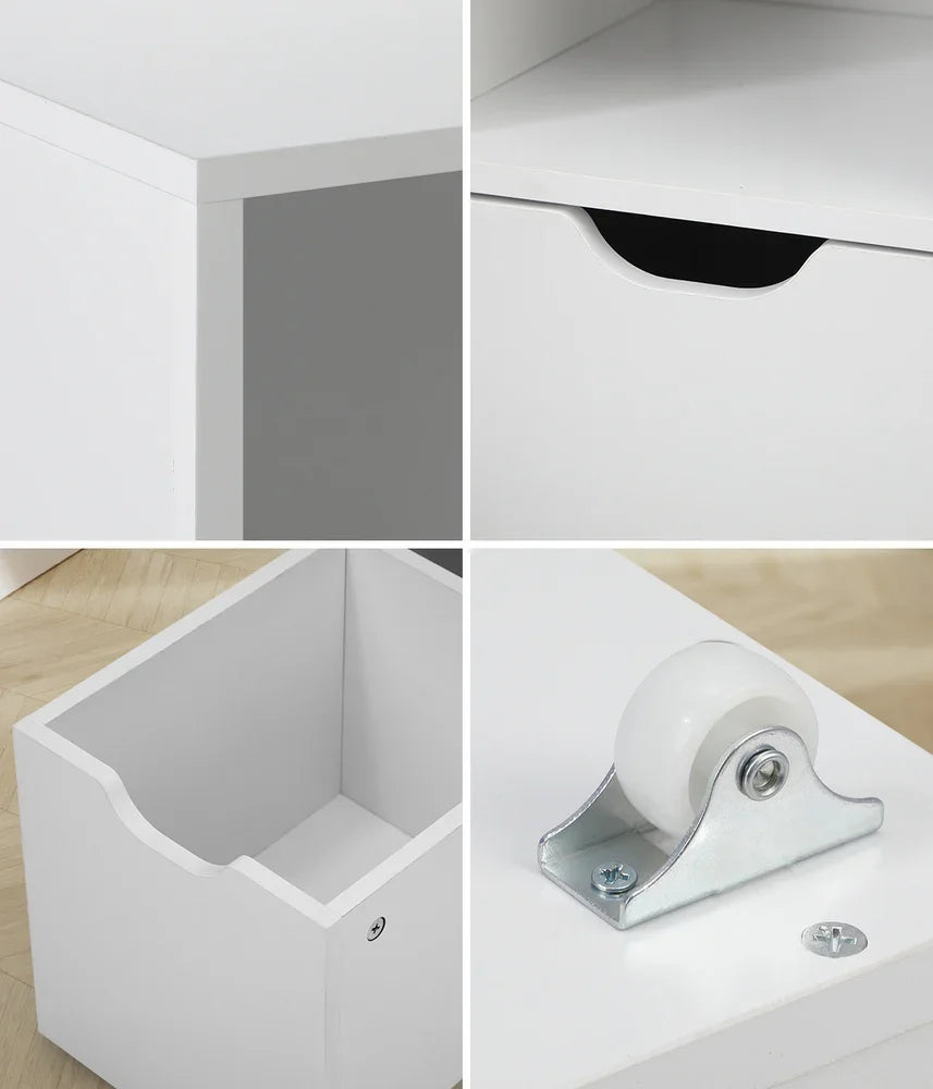 Kids Storage Organiser Cabinet With Removable Box White