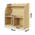Oikiture Kids Storage Bookshelf Open Shelves Scalloped Edge Natural