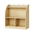 Oikiture Kids Storage Bookshelf Open Shelves Scalloped Edge Natural