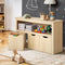 Oikiture Kids Toy Storage Cabinet Natural with Portable Storage Drawers