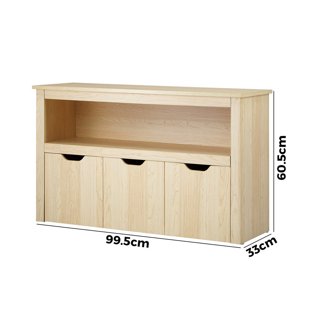 Kids Toy Storage Cabinet With Storage Box Natural