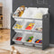 Oikiture Kids Toy Storage Organizer 9 Bin Display Shelf Grey White