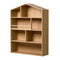 Kids Storage Bookshelf – House Design, 4‑Tier Shelves, Natural