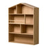 Kids Storage Bookshelf – House Design, 4‑Tier Shelves, Natural