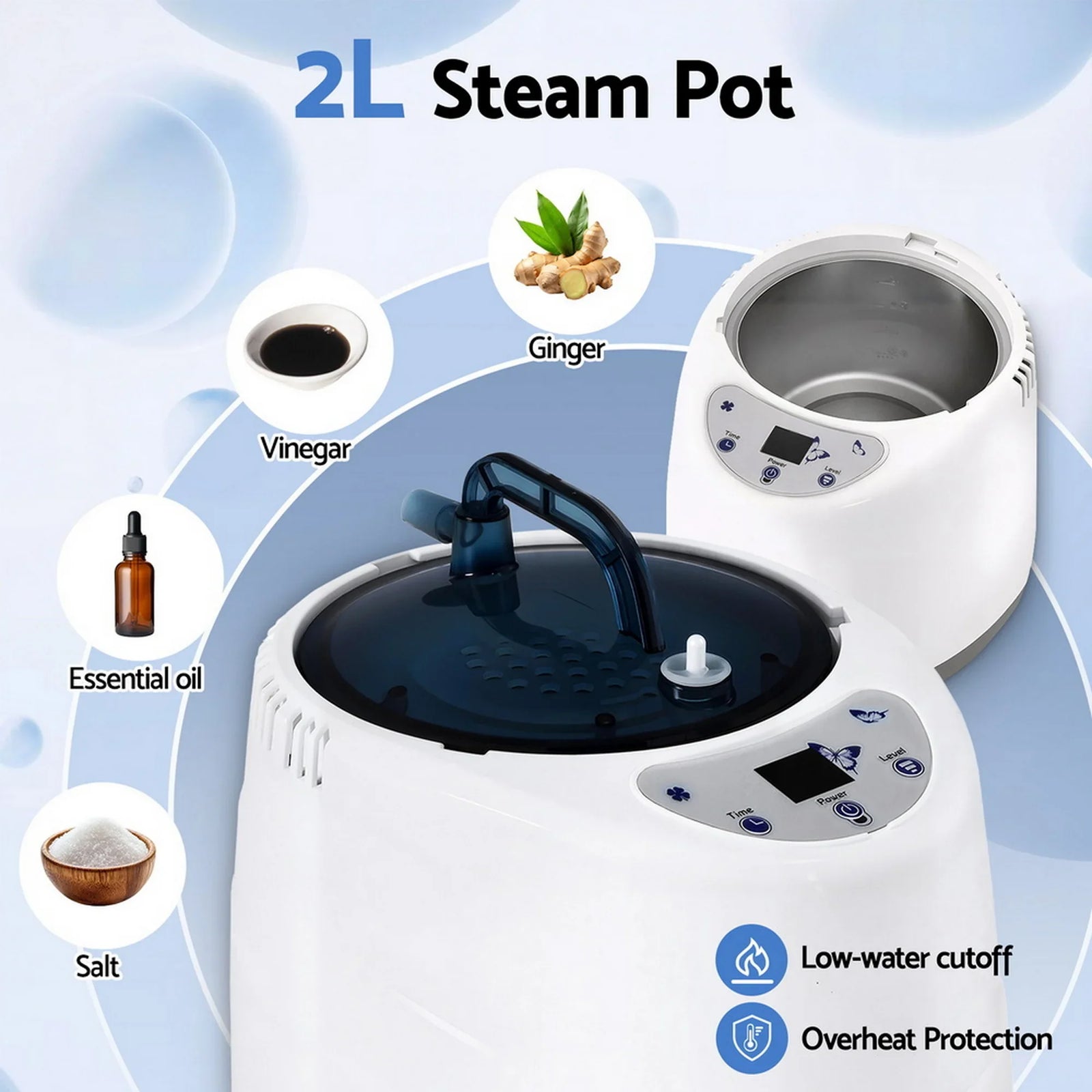 Portable Steam Sauna Tent 1000W 2L Steamer Pot Personal Home SPA Timer