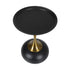 Coffee Side Table Round Metal Black