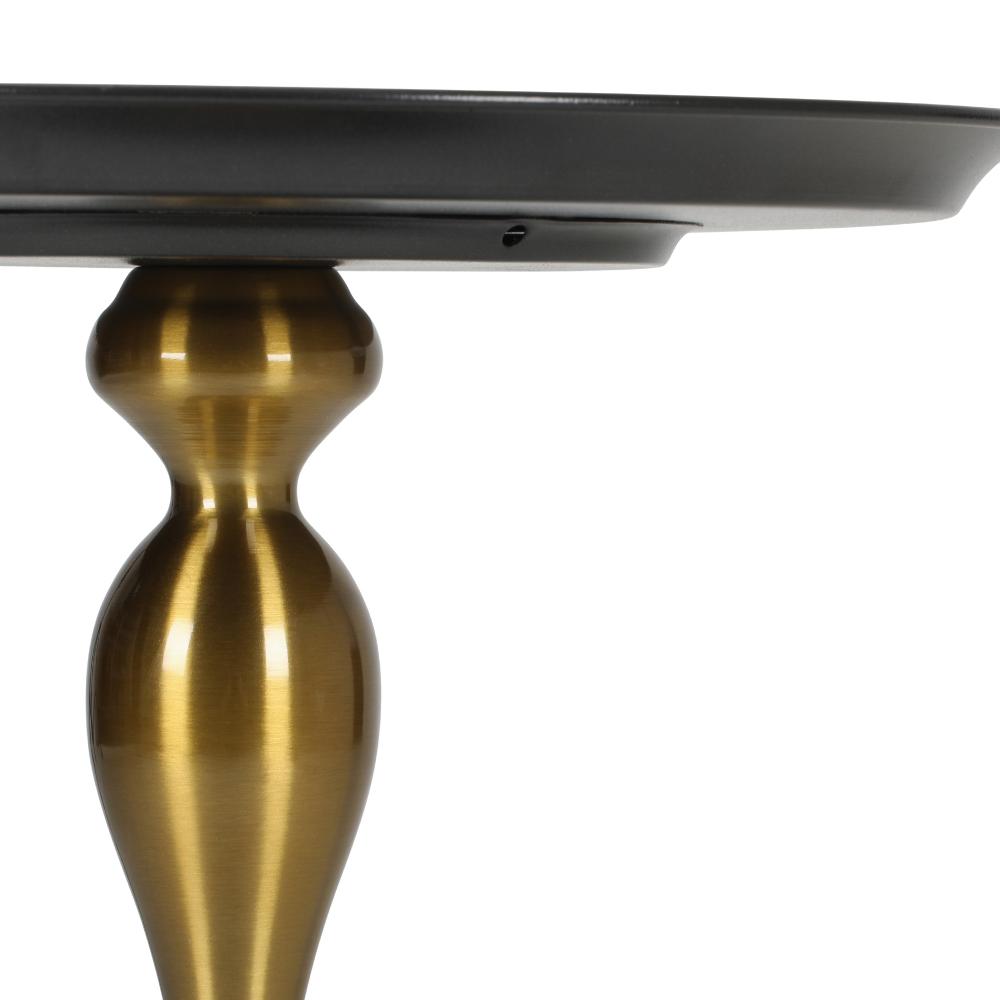 Coffee Side Table Round Metal Black