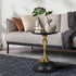 Coffee Side Table Round Metal Black
