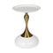 Coffee Side Table Round Metal White