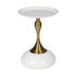 Coffee Side Table Round Metal White