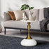Coffee Side Table Round Metal White