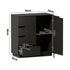 Oikiture Buffet Storage Cabinet – Black, 4 Drawers, 2‑Tier Cupboard, 79cm