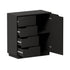 Oikiture Buffet Storage Cabinet – Black, 4 Drawers, 2‑Tier Cupboard, 79cm