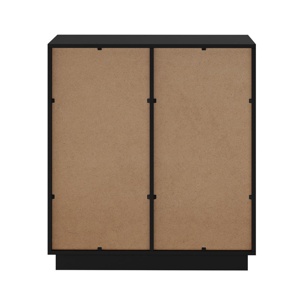 Oikiture Buffet Storage Cabinet – Black, 4 Drawers, 2‑Tier Cupboard, 79cm