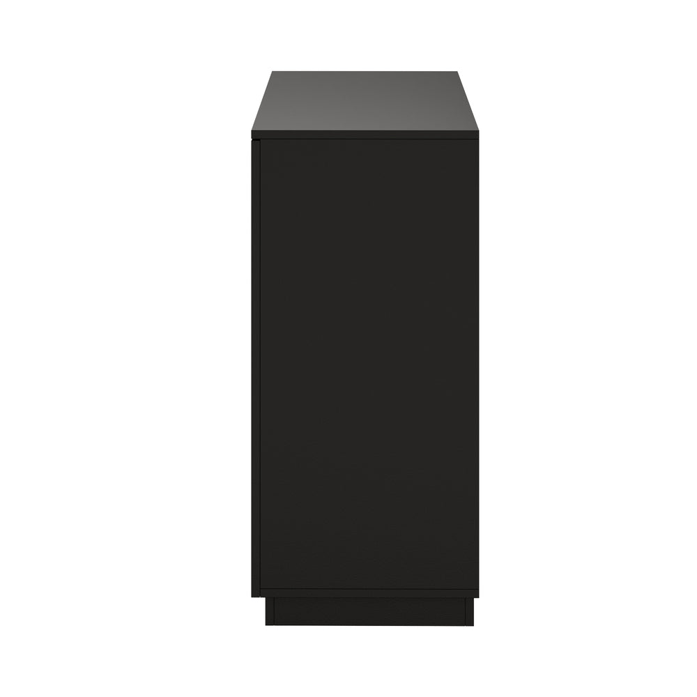 Oikiture Buffet Storage Cabinet – Black, 4 Drawers, 2‑Tier Cupboard, 79cm