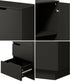 Oikiture Buffet Storage Cabinet – Black, 4 Drawers, 2‑Tier Cupboard, 79cm