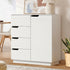 Oikiture Buffet Storage Cabinet – White, 4 Drawers, 2‑Tier Cupboard, 79cm