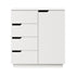 Oikiture Buffet Storage Cabinet – White, 4 Drawers, 2‑Tier Cupboard, 79cm