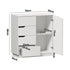 Oikiture Buffet Storage Cabinet – White, 4 Drawers, 2‑Tier Cupboard, 79cm