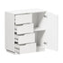 Oikiture Buffet Storage Cabinet – White, 4 Drawers, 2‑Tier Cupboard, 79cm