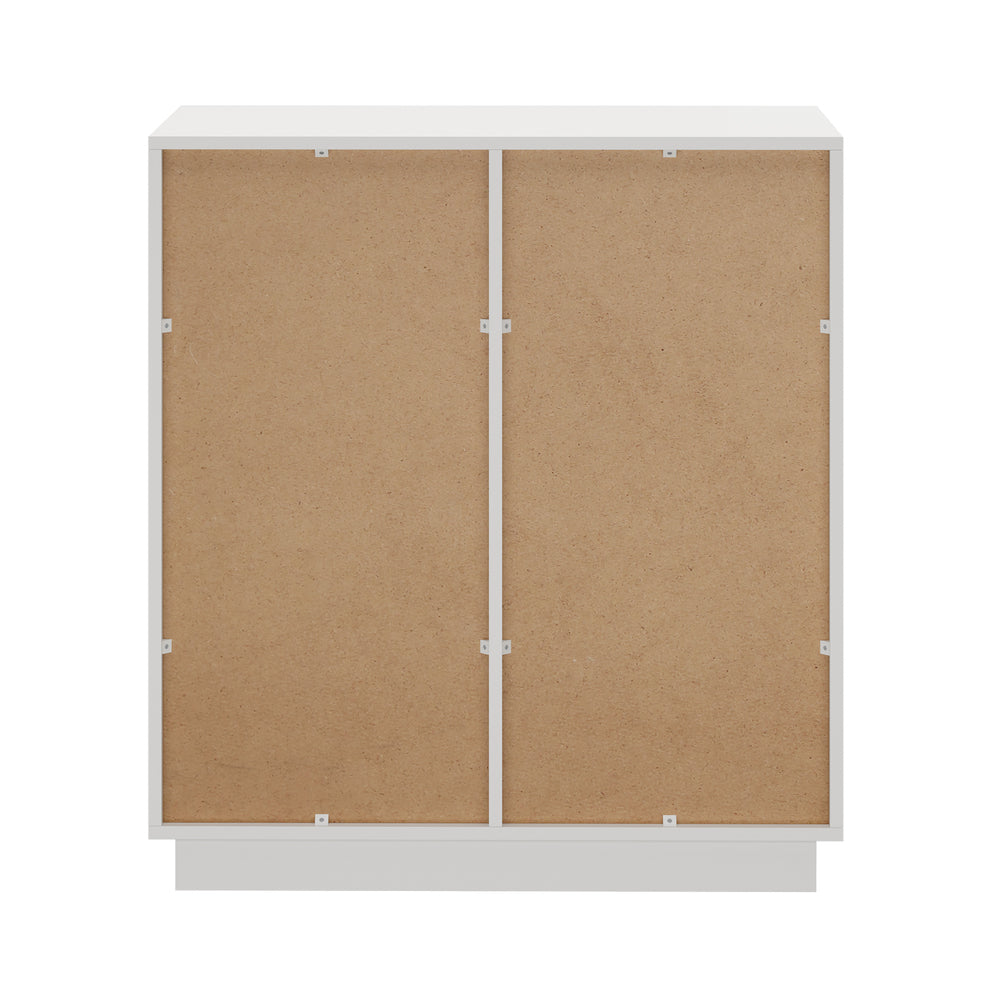 Oikiture Buffet Storage Cabinet – White, 4 Drawers, 2‑Tier Cupboard, 79cm