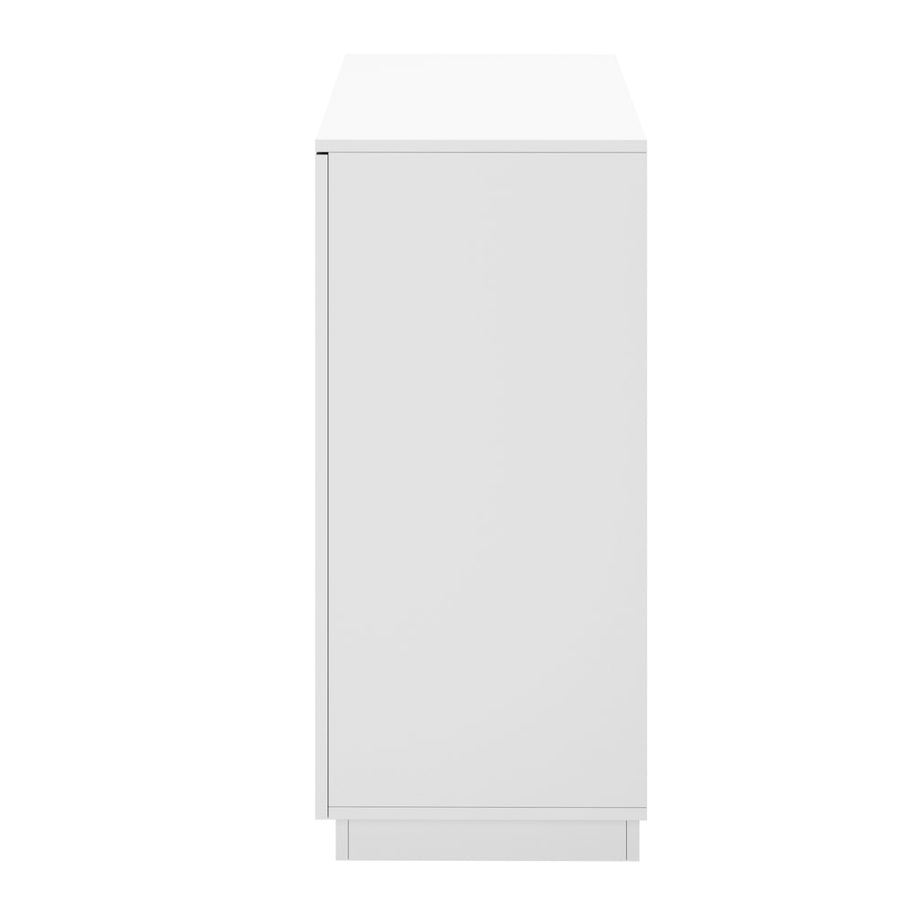 Oikiture Buffet Storage Cabinet – White, 4 Drawers, 2‑Tier Cupboard, 79cm