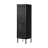 Bathroom Cabinet Tempered Glass Door Tall Slim Black