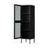 Bathroom Cabinet Tempered Glass Door Tall Slim Black