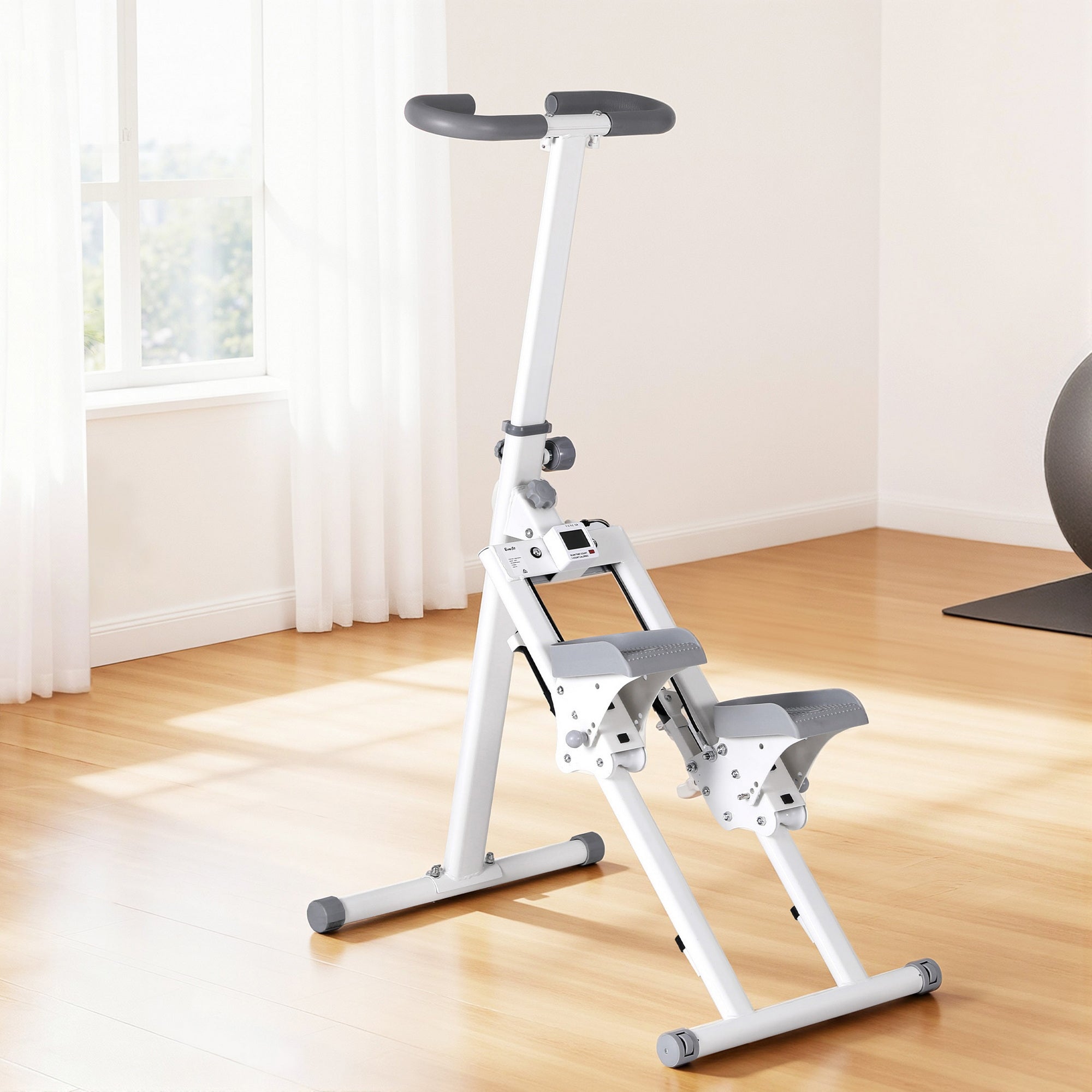 Step Machine Stair Climber for Home Gym Exercise Foldable LED Display Adjustable Handlebar