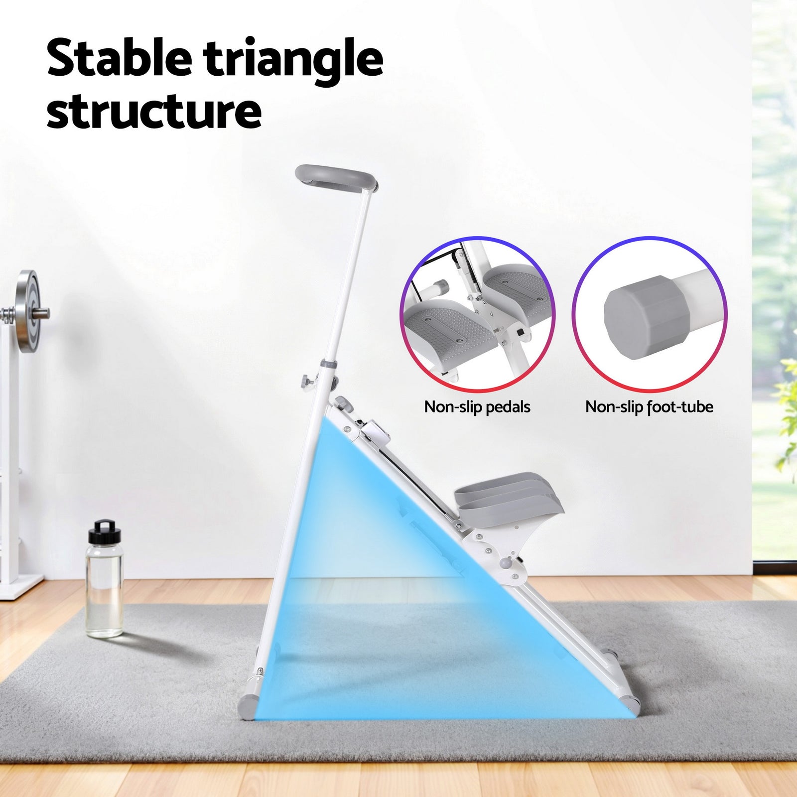 Step Machine Stair Climber for Home Gym Exercise Foldable LED Display Adjustable Handlebar