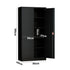Lockable Filing Cabinet 185cm Steel Office Storage Black