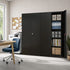 Lockable Filing Cabinet 185cm Steel Office Storage Black